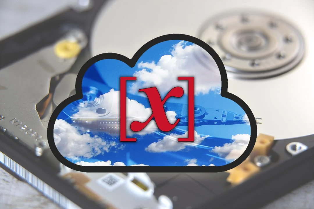 A hard drive with StoreX Cloud branding
